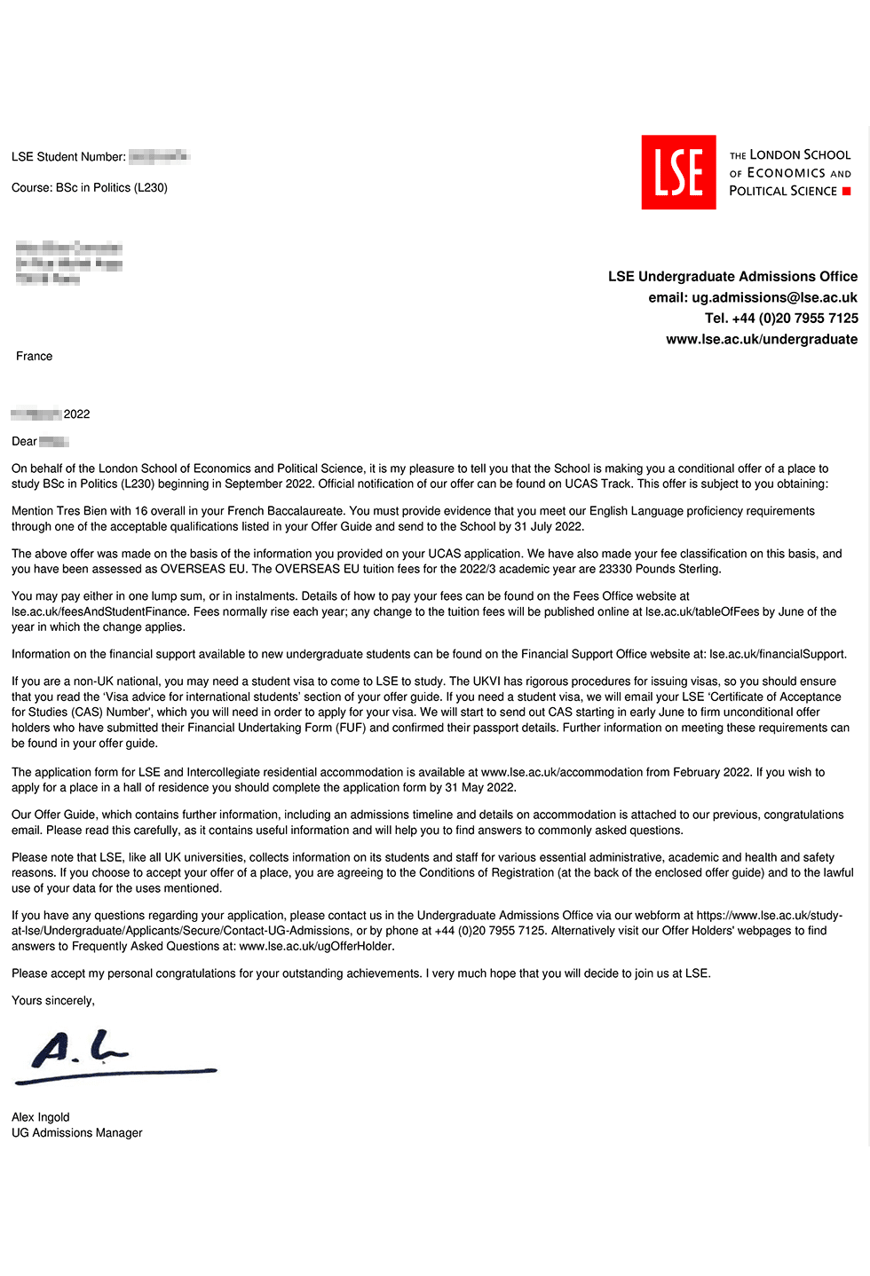 LSE Offer Letter